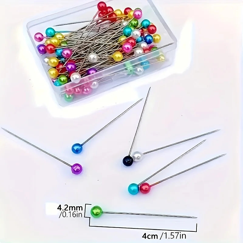 98pcs Mixed Color Metallic Large Head Sewing Pins Set