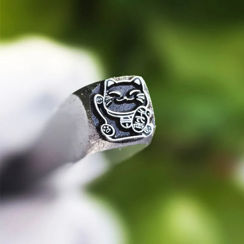 Stainless Steel Lucky Cat Hand Stamping Mold for Leather Goods