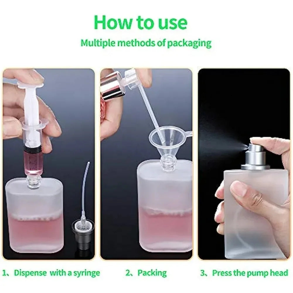 Frosted Square Glass Perfume Atomizer Refillable Spray Bottle 30/50ml