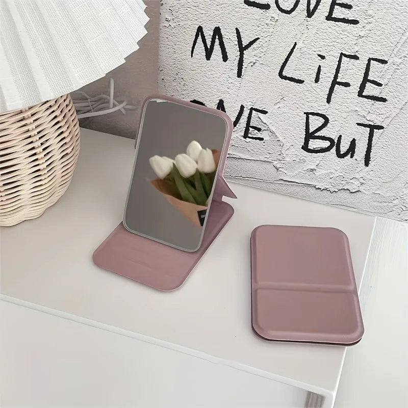 Foldable Mini Makeup Mirror – Portable Desktop Cosmetic Mirror