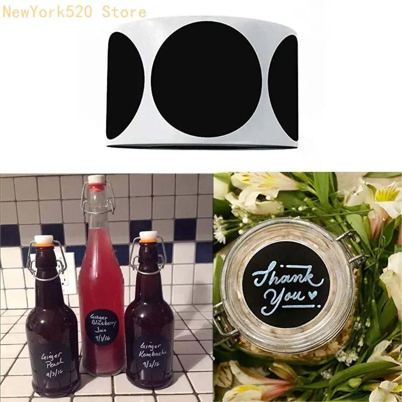 120 Round Chalkboard Labels – Blank Pantry & Spice Jar Stickers