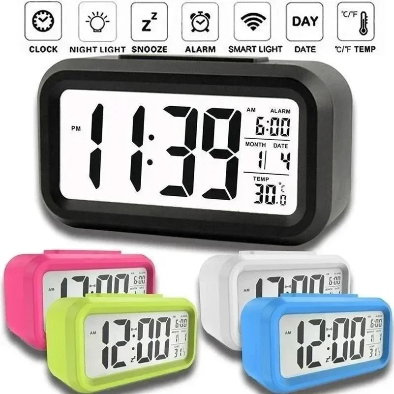VIBE LED Digital Alarm Clock – Calendar & Temperature Display