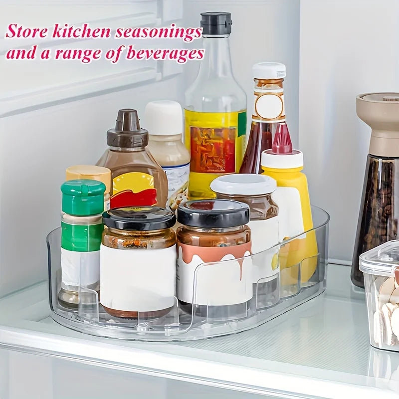 360° Rotating Fridge Shelf Organizer Kit – Space-Saving