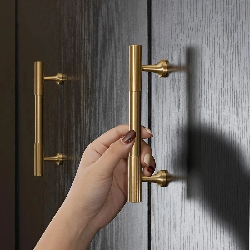 Brushed Gold Aluminum Cabinet Handles & Drawer Pulls