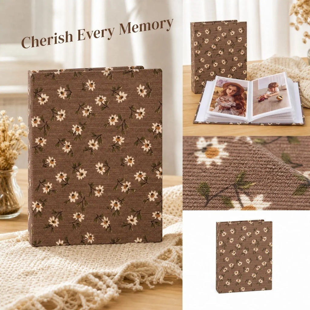 Fabric Cover Photo Album – Holds 100 4R Photos | Printed Gift