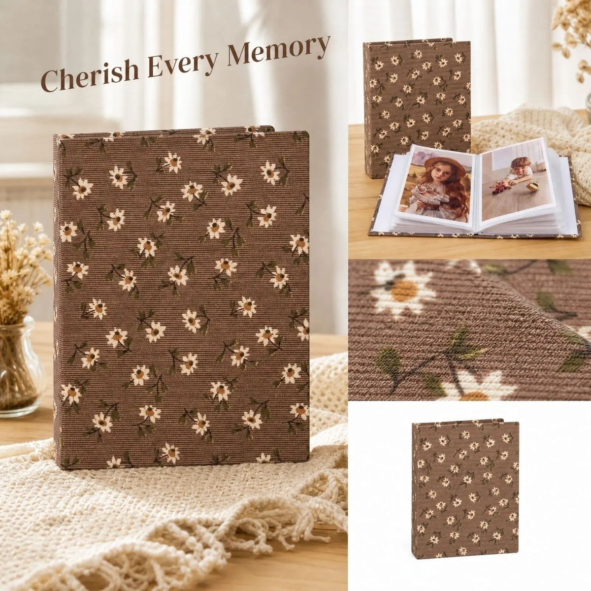 Fabric Cover Photo Album – Holds 100 4R Photos | Printed Gift