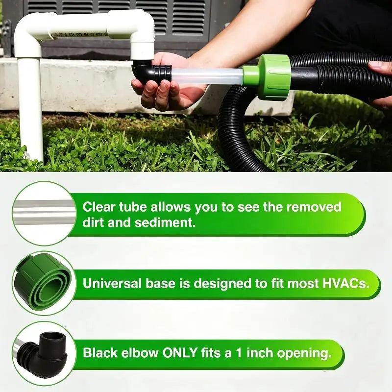 HVAC A/C Condensate Drain Line Cleaning Tool & Duct Adapter