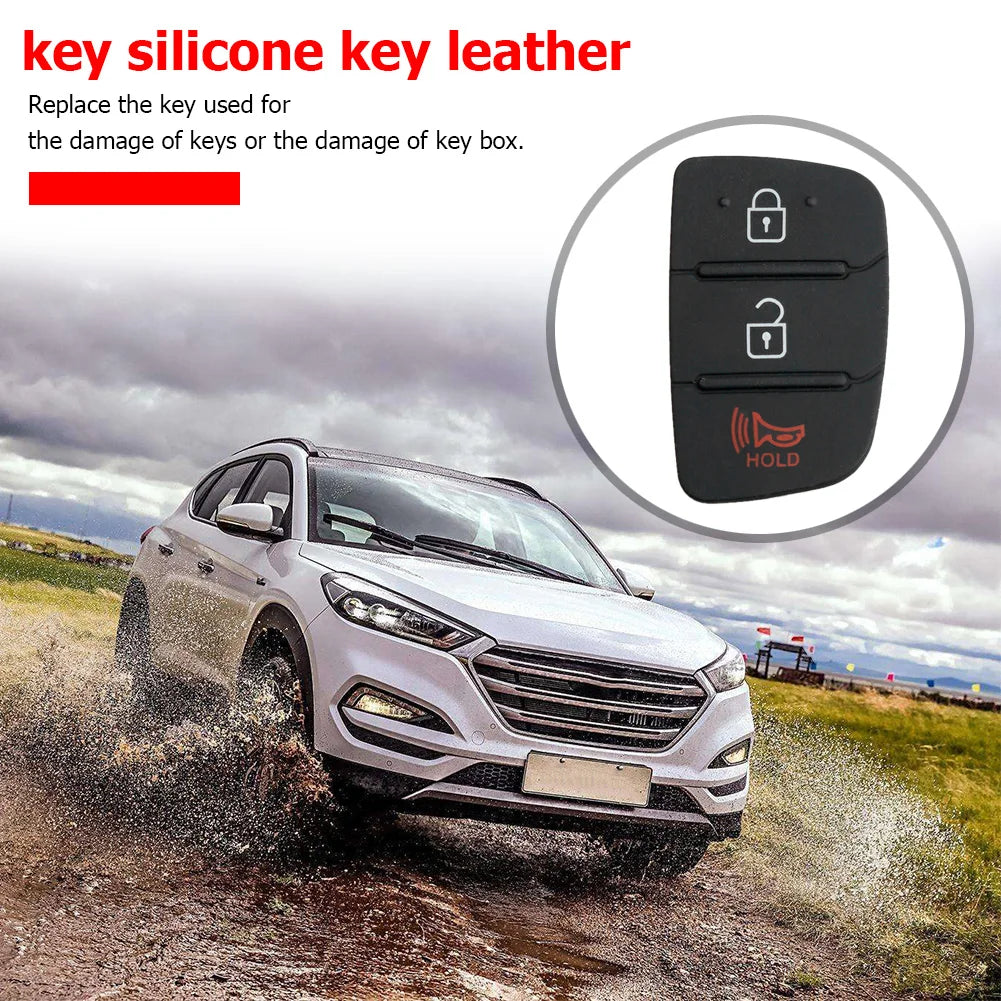 3-Button Flip Car Key Shell Silicone Pad for Kia & Hyundai