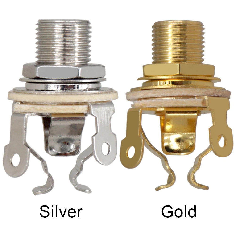 2-Pack 1/4" Guitar Mono Output Jack Socket 6.35mm Metal