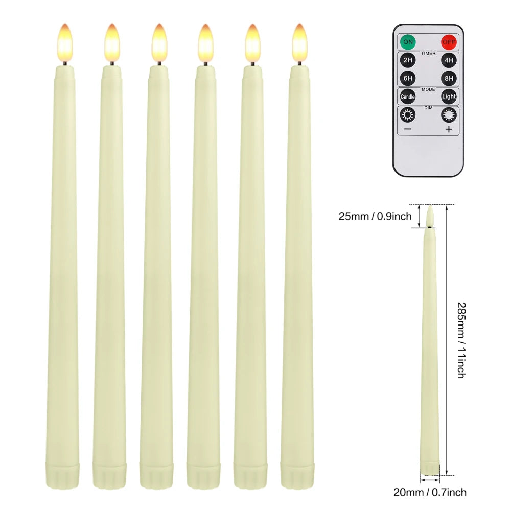 Flameless Taper Candles Battery LED Flickering Set 6/12/24Pcs