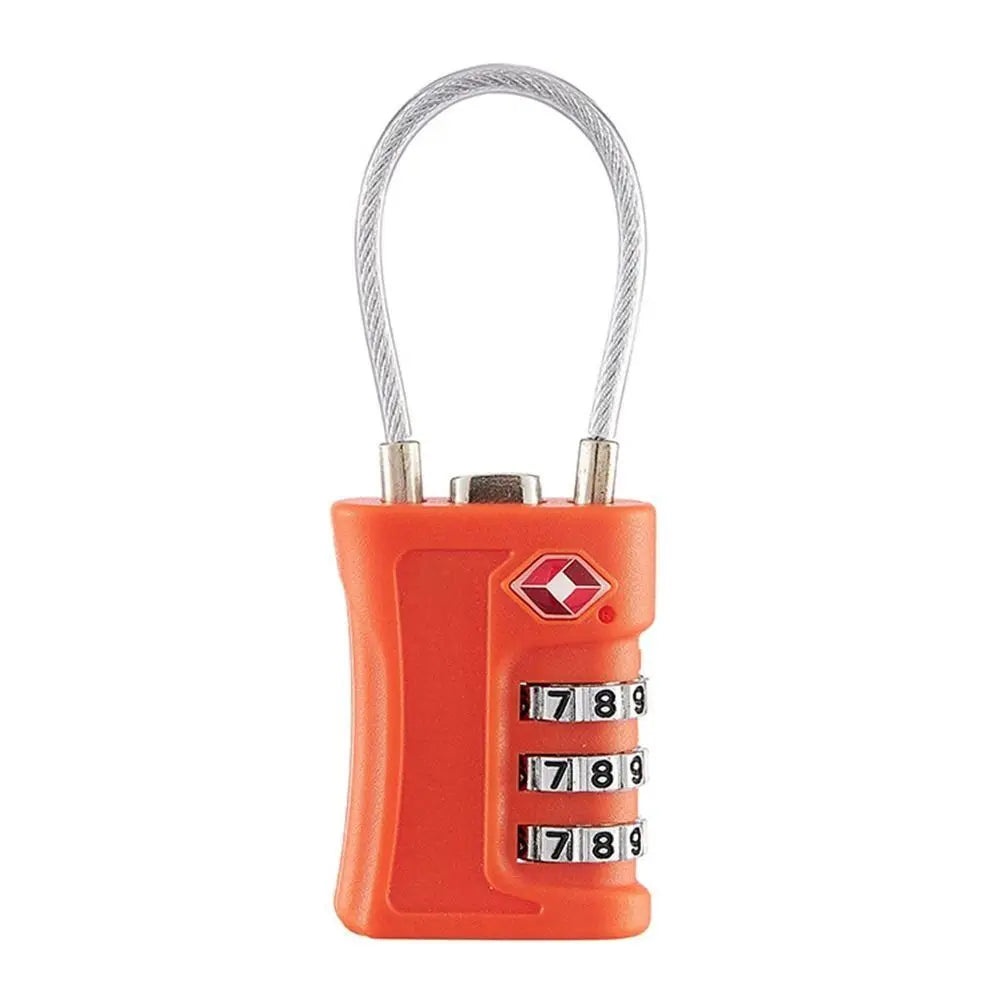 TSA 3-Digit Combination Lock with Wire Rope – Travel Padlock