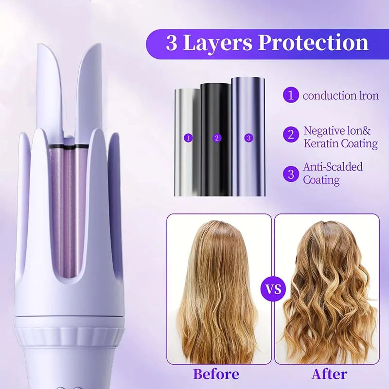 32MM Automatic Hair Curler – Ceramic Auto-Rotating Wand