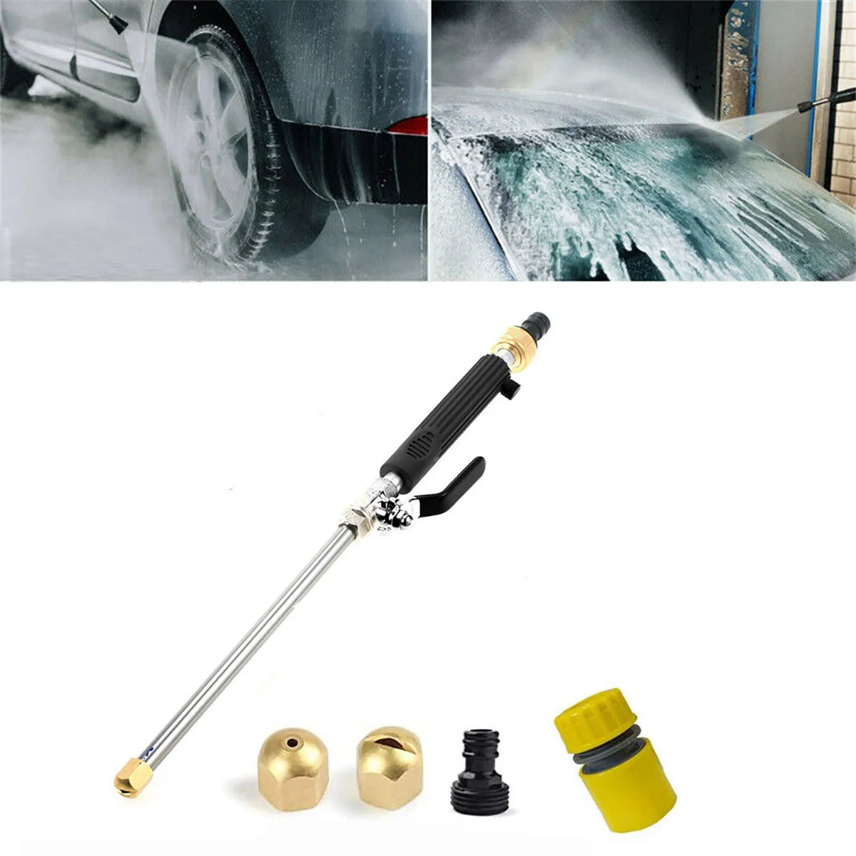 High Pressure Garden Hose Nozzle Metal Adjustable Water Sprayer