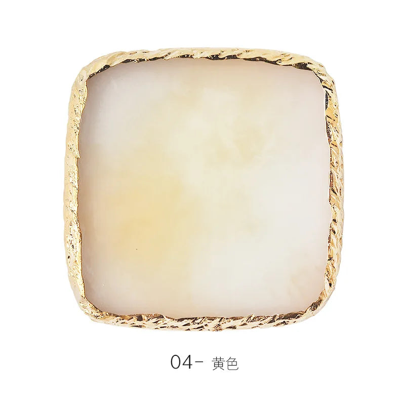 Resin Nail Art Mixing Palette Gold Edge Agate Style Multi Shape