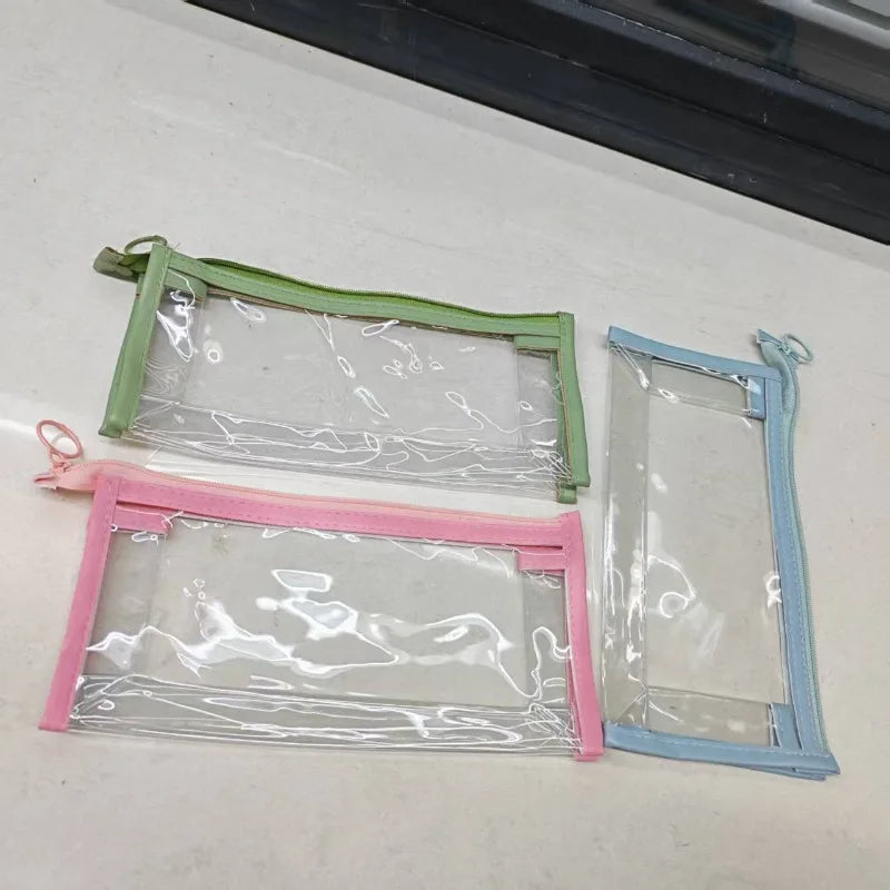 Transparent Triangle Pencil Case PVC Large Capacity Zipper Pouch