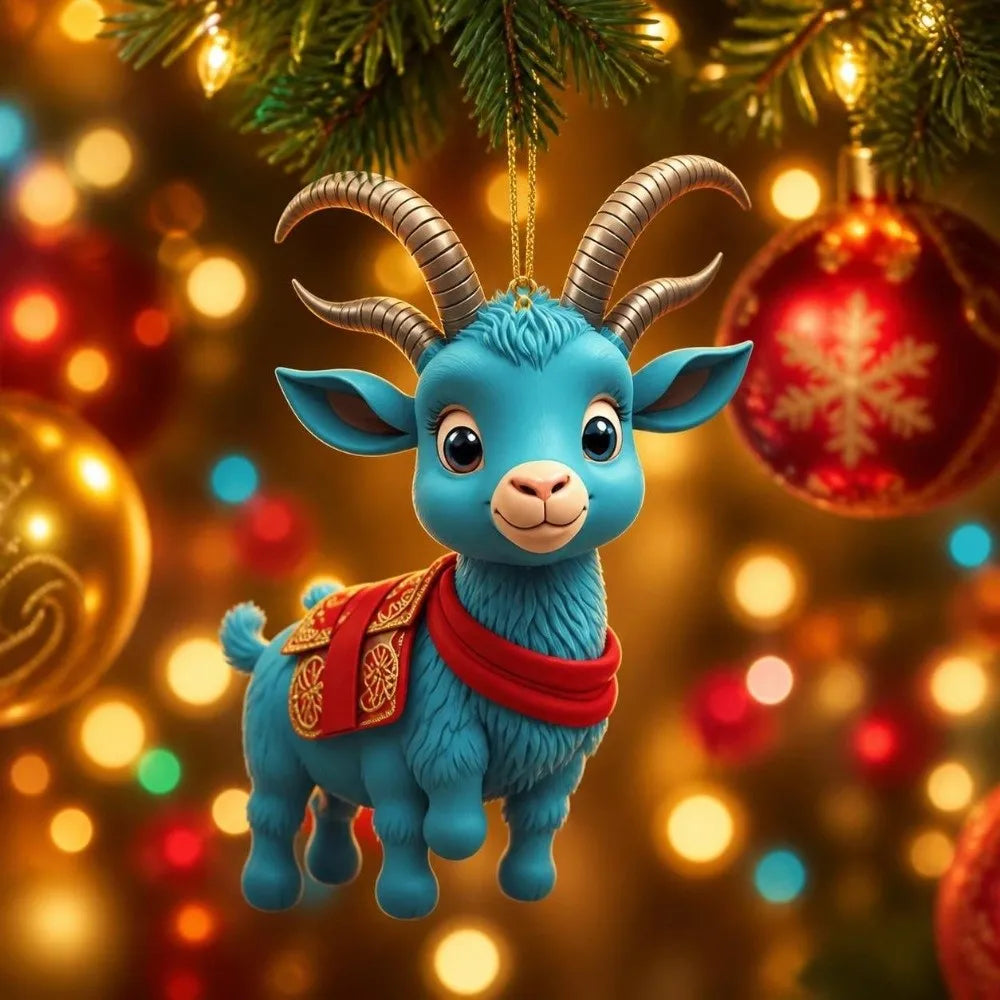 Cute Cartoon Goat Christmas Tree Hanging Ornament