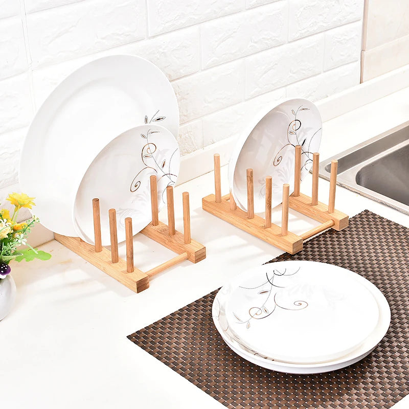 Wooden Plate Rack & Dish Drying Stand – Kitchen Organizer