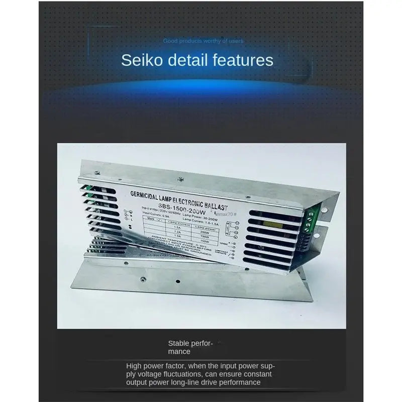 VIBE SBS-1500 200W Electronic UV Ballast for T5 T6 UVC Lamps