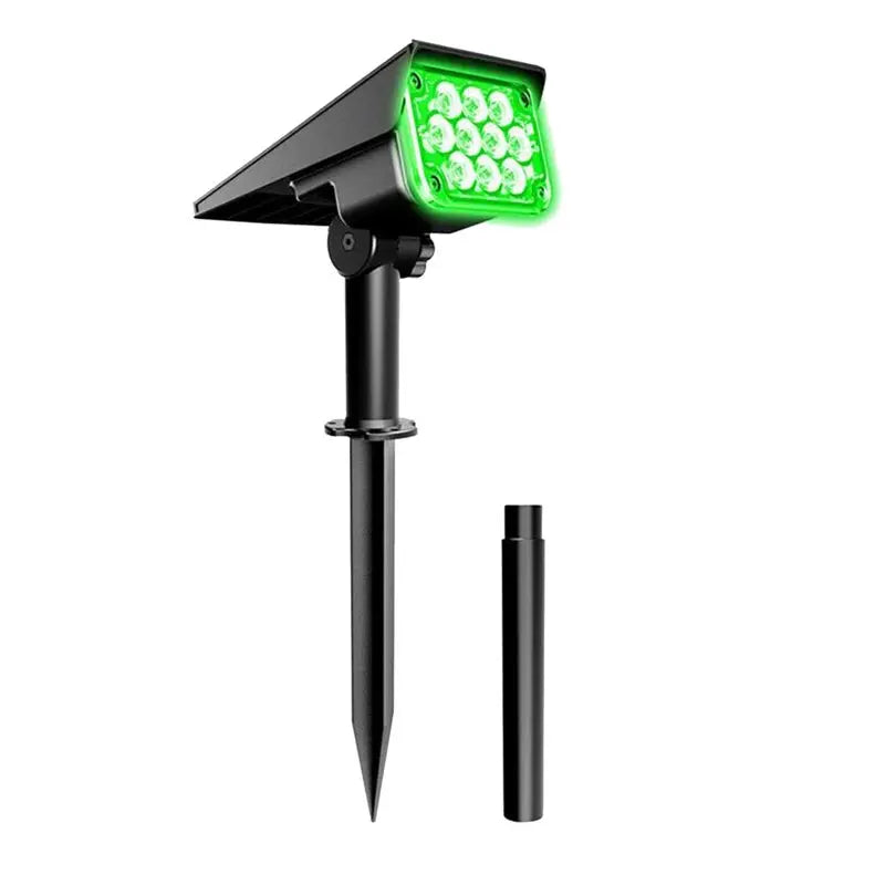 A01F-3X IP65 Solar Garden Spotlight – Green Light, 3-Pack