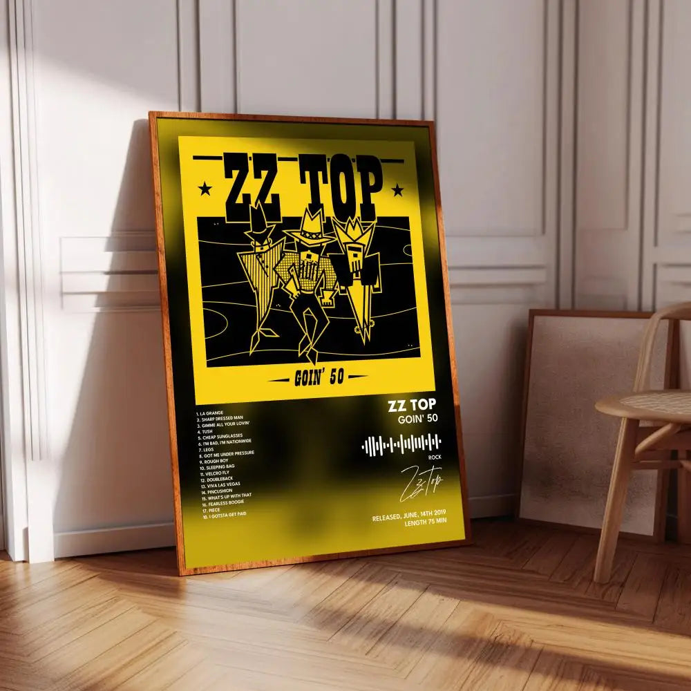 ZZ T-Top Music Album Cover Poster – Wall Art Print Home Decor