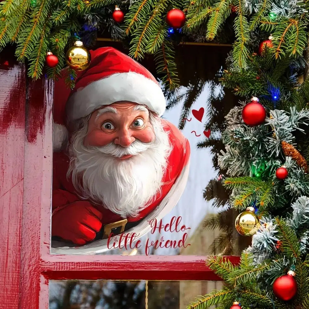Santa Claus Christmas Window Sticker – Double-Sided PVC Decal