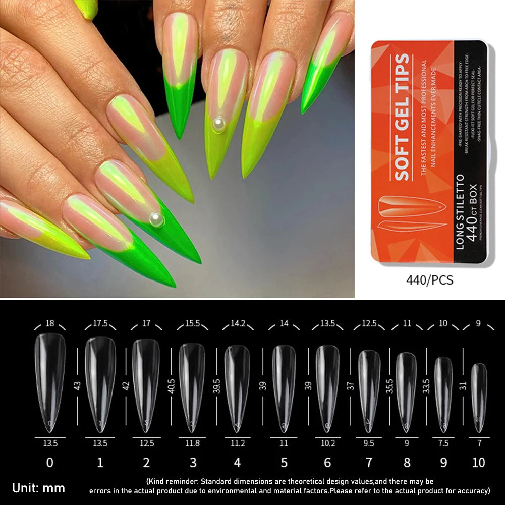 Yoxier Ultra Thin Soft Gel Full Cover Matte Press On Nails 440/550pc