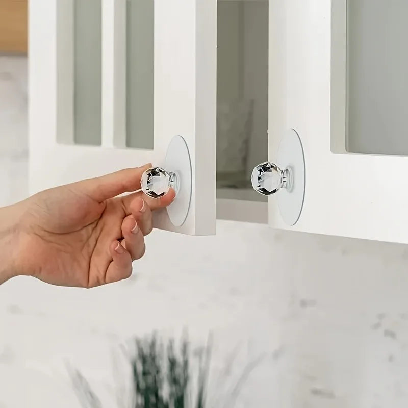 Crystal Ball Self-Adhesive Cabinet Drawer Handles 5/10 Pack