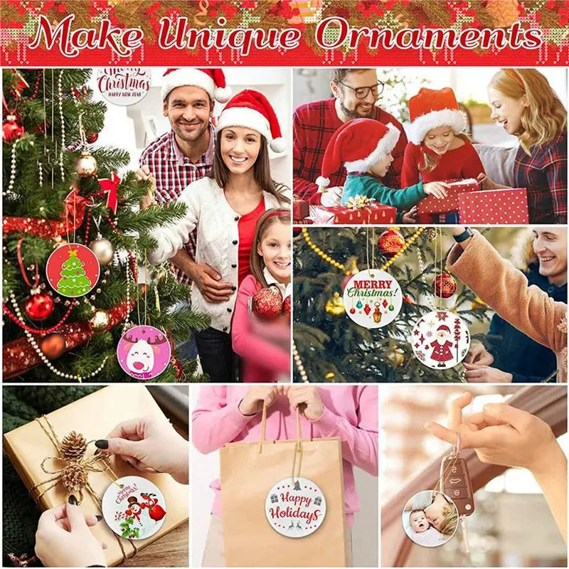 140-Pc Round Sublimation Ornament Blanks – DIY Christmas Decor