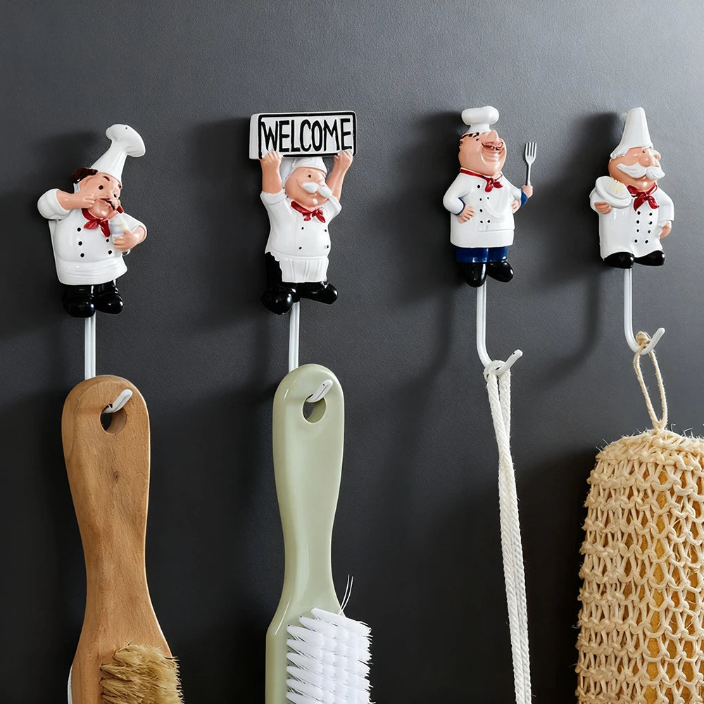 Cartoon Self-Adhesive Wall Hooks – Kitchen, Bath & Coat Hanger
