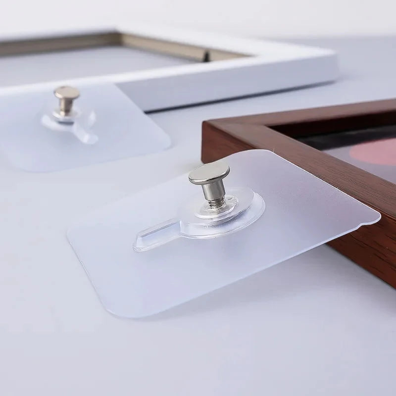 10-Pack Self-Adhesive Wall Hooks – No-Drill Transparent Hangers