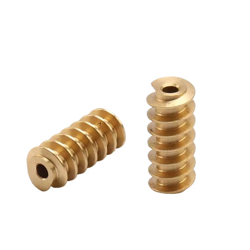 10pcs Brass Single-Head Worm Gear 0.5 Module 6–7mm OD