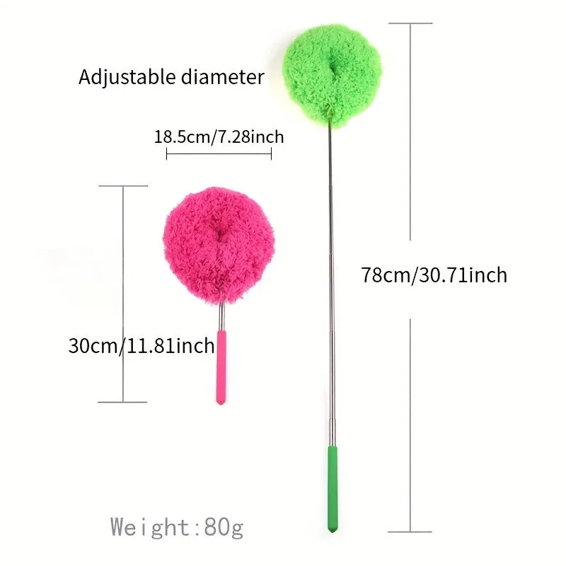 Long-Handle Microfiber Ceiling Fan Duster – Reusable & Detachable