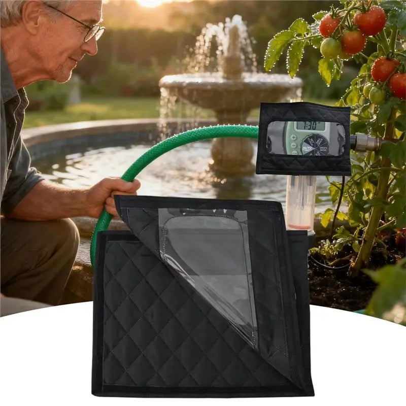 Sprinkler Timer Cover Anti-Freeze Clear PVC Hose Protector