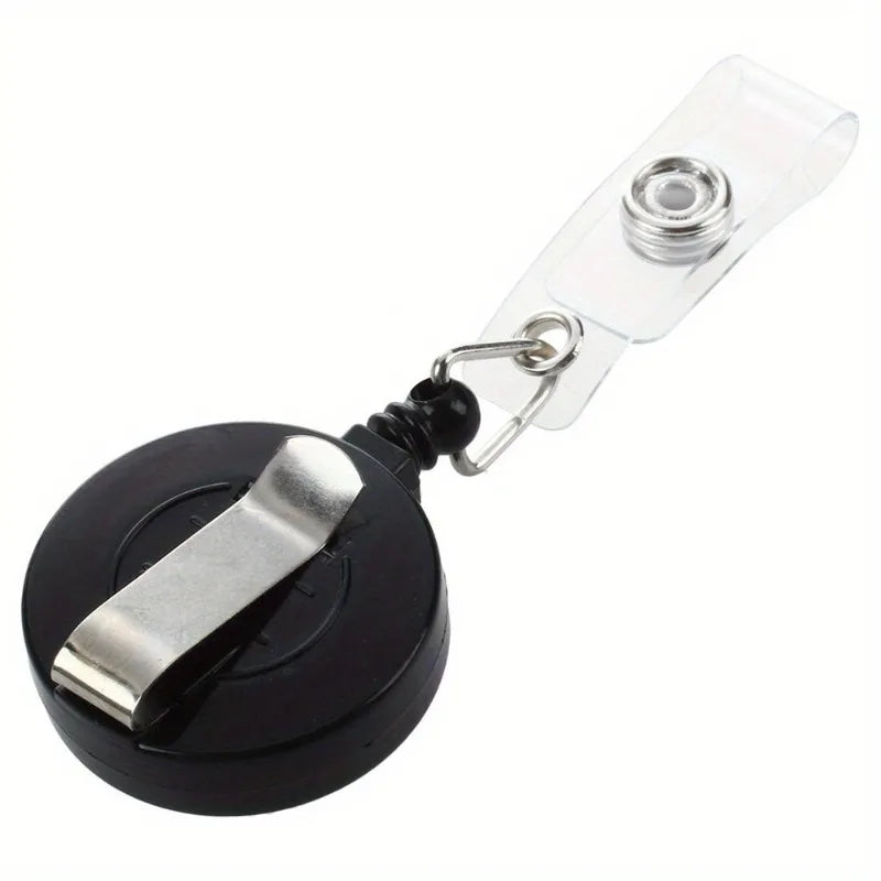 2-Pack Retractable Badge Holder Reel Clips with Key Ring