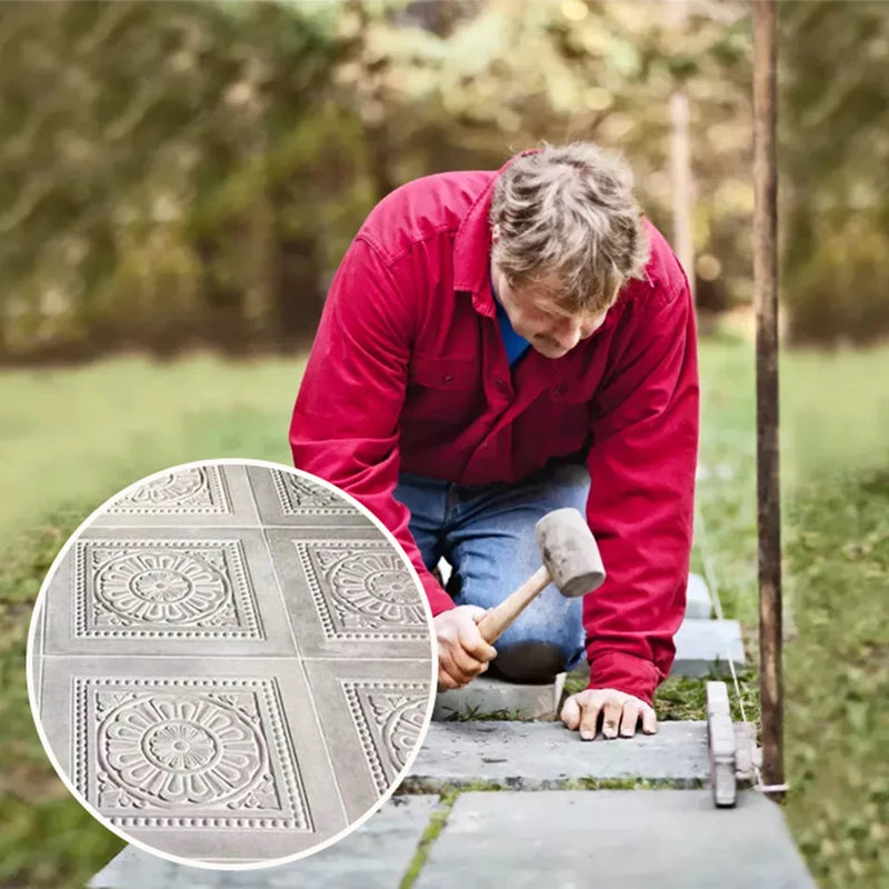 Rose Petal Concrete Stepping Stone Mold | Reusable Garden Mould