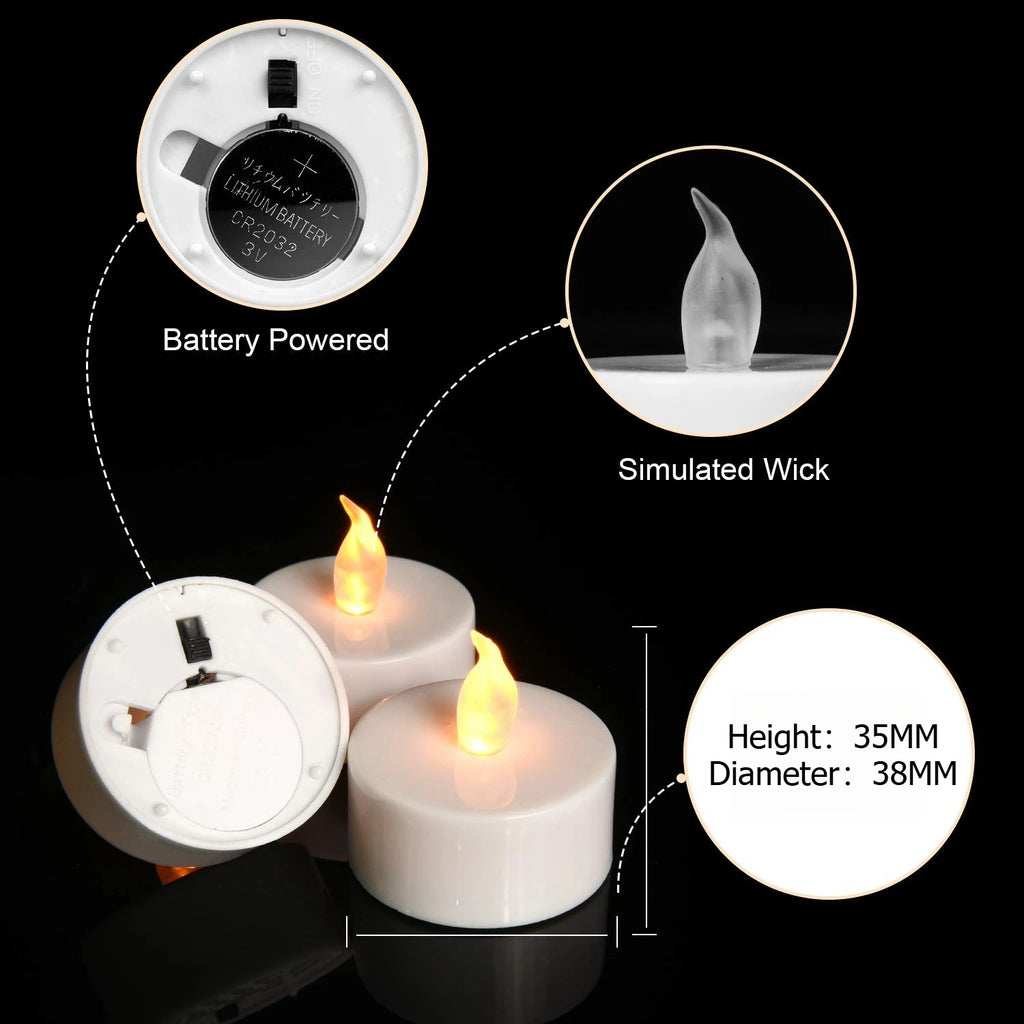 Flameless LED Tea Light Candles with 6H Auto Timer | 24H Cycle