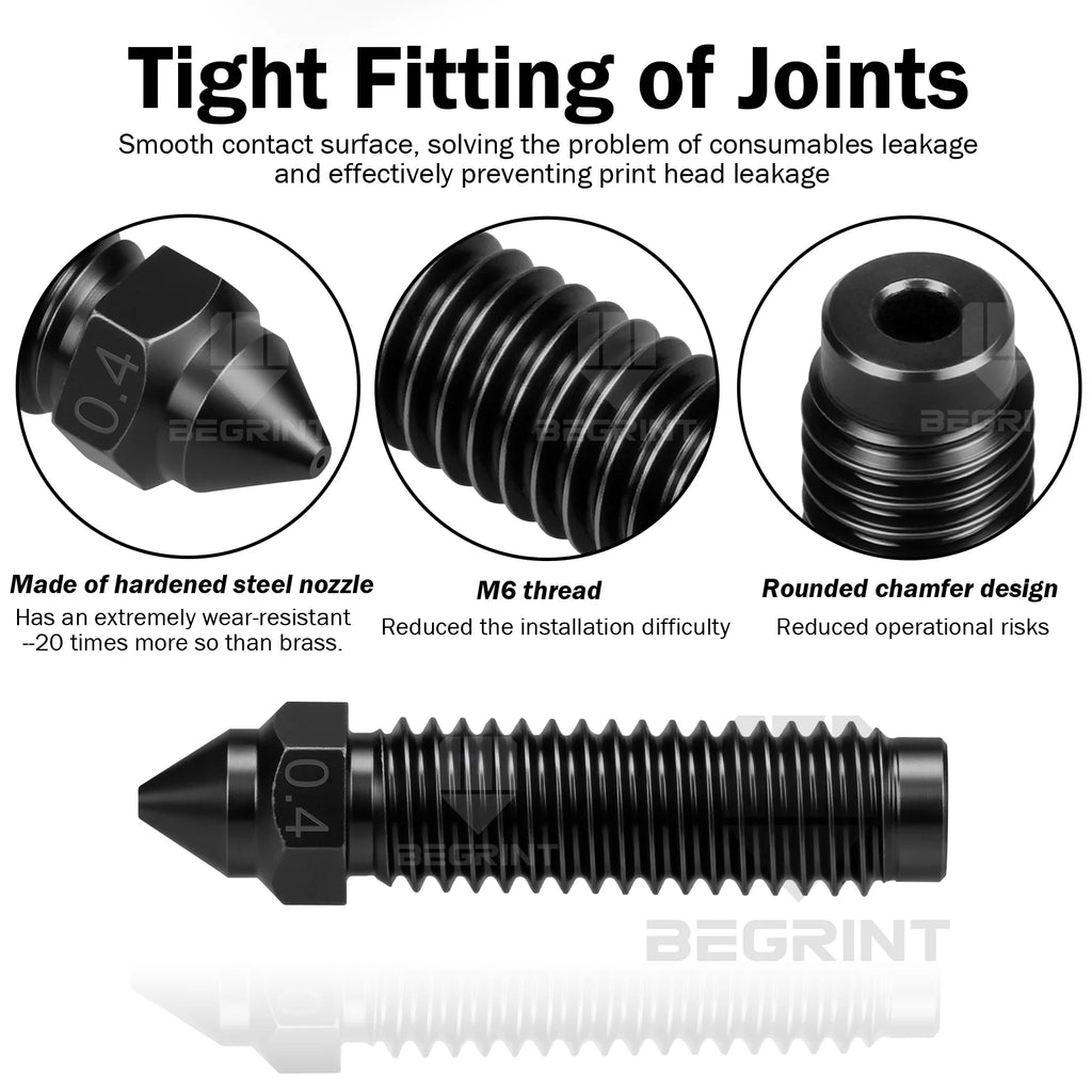 BEGRINT 0.4mm Bimetal Hardened Steel Nozzle – ELEGOO Centauri