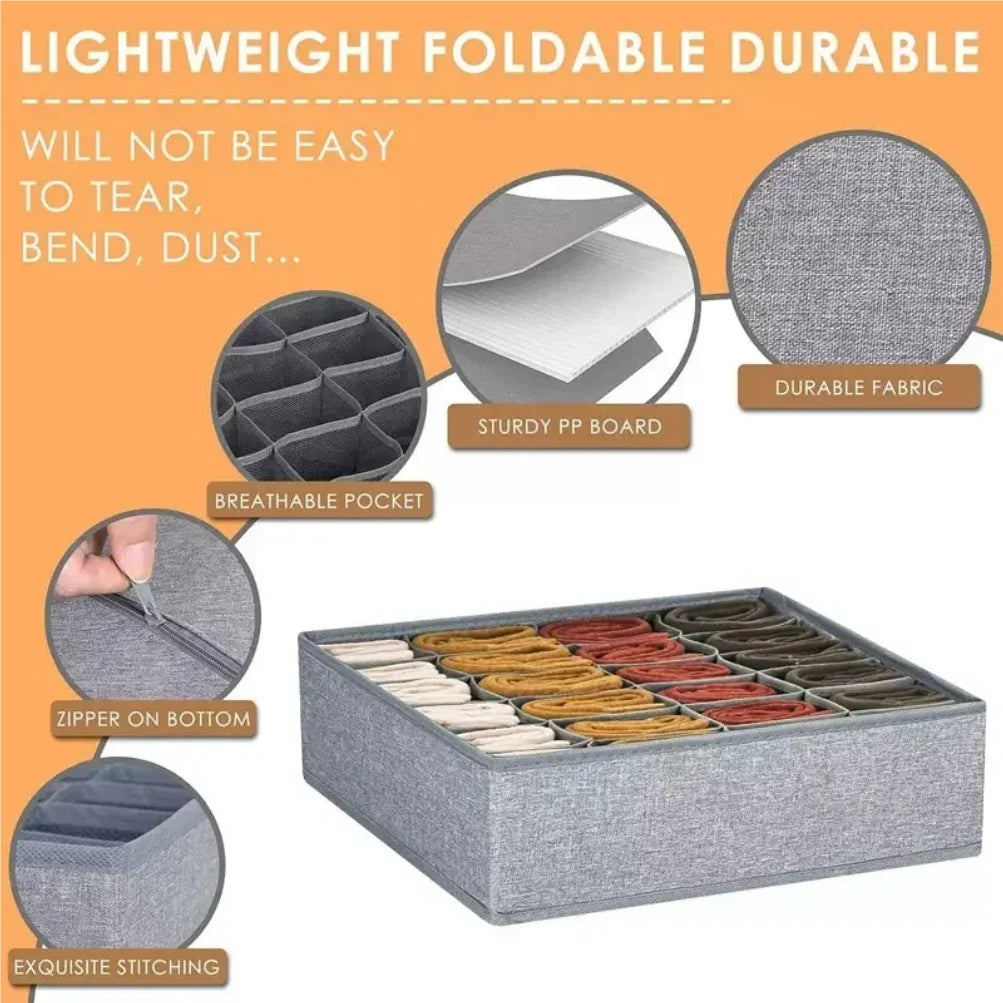 Foldable Underwear Drawer Organizer Box Set – Bra Socks Storage