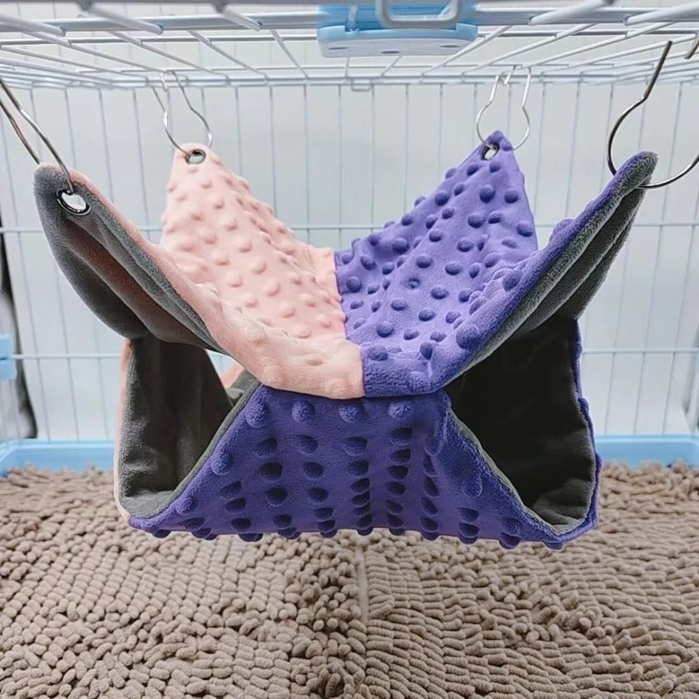 Warm Plush Pet Hanging Hammock Bed for Small Animals