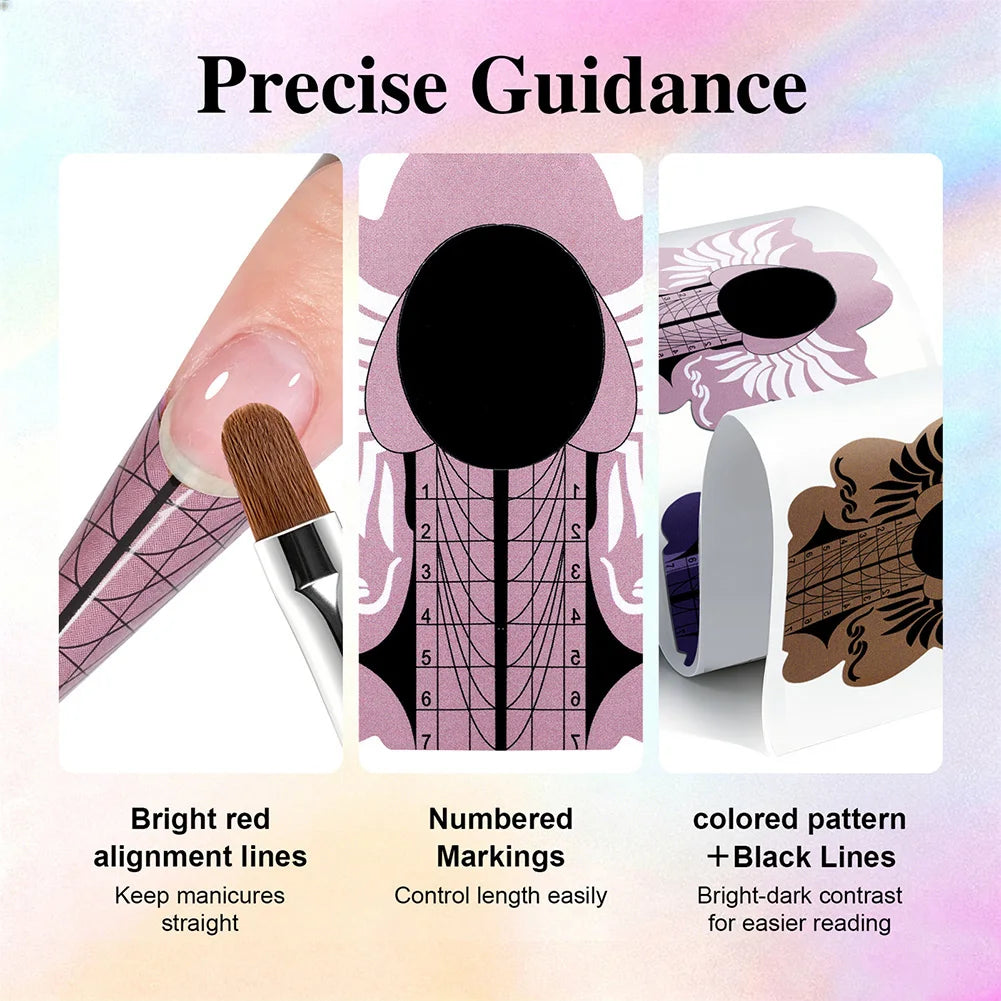Nail Extension Forms 100/500pcs – Gel Acrylic Guide Mold Stickers