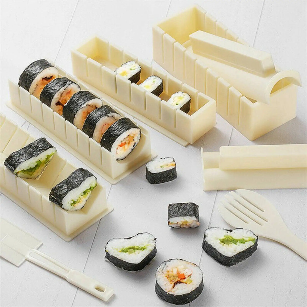 Sushi Maker Rice Mold Kit – Square, Heart & Round Shapes