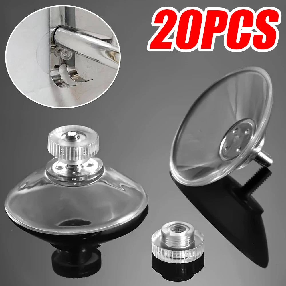 PVC Suction Cup Hooks with Screw Nuts – Clear Strong Wall Hooks