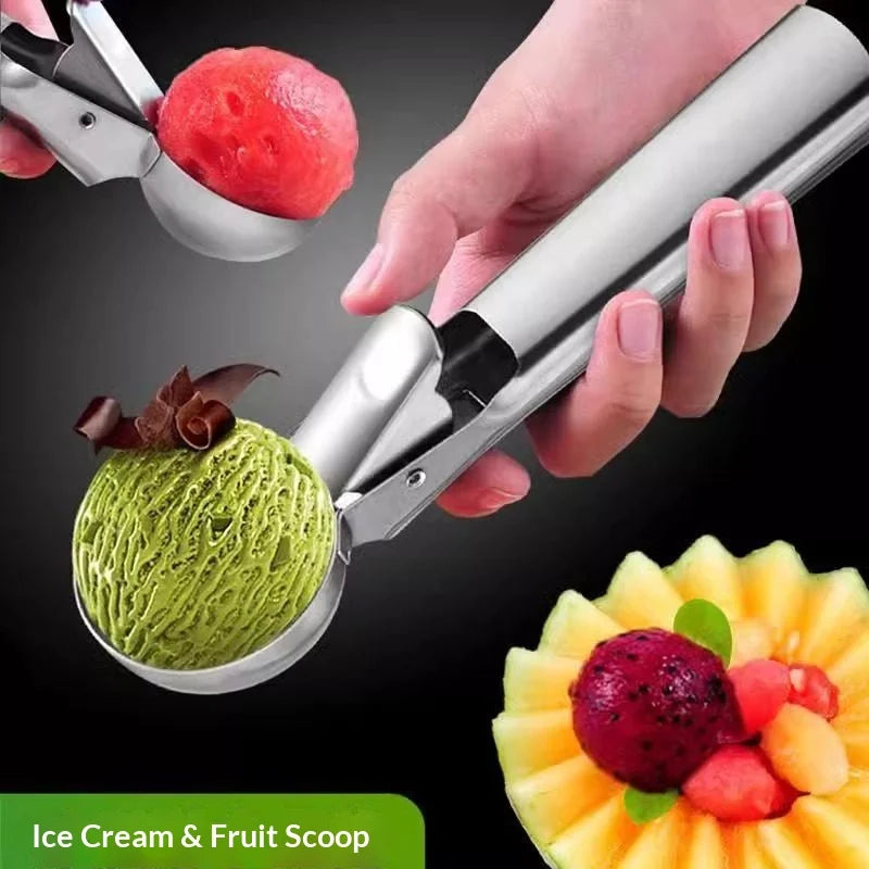 Stainless Steel Ice Cream Scoop with Trigger Easy Release