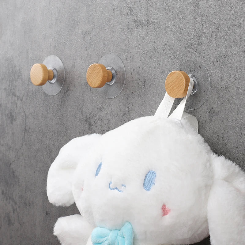Self-Adhesive Wooden Wall Hooks 4-Pack | Multi-Purpose Hanger