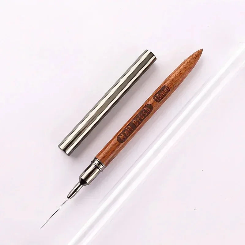 5-Pack Wood Handle Gel Nail Art Liner Brushes – UV Manicure Set