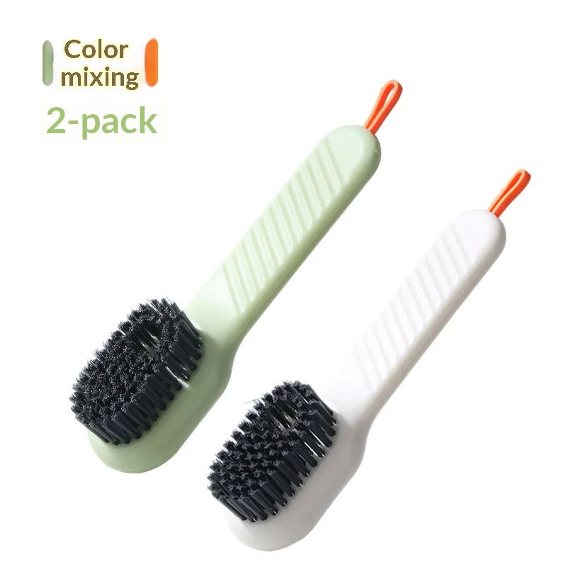 Press-Type Liquid Shoe Brush – Soft Bristle Long Handle