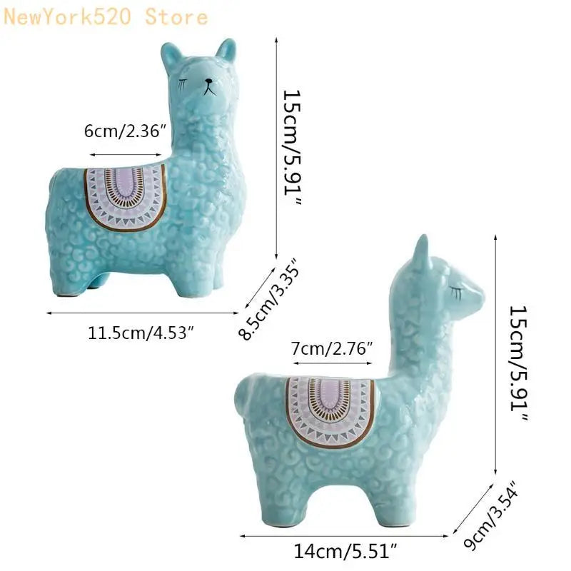 Ceramic Alpaca Flower Pot for Succulents & Small Plants