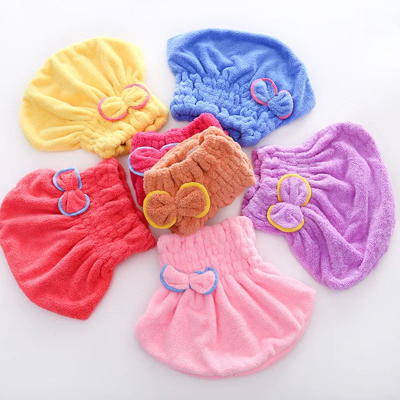 Quick Dry Microfibre Hair Towel Wrap Cap – Bowknot Bonnet