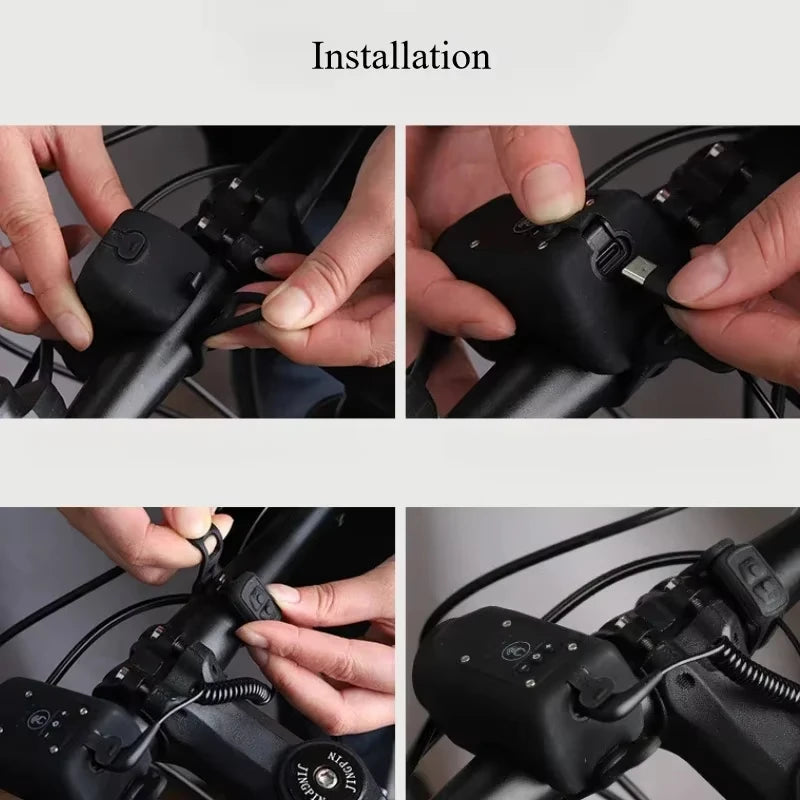 Bicycle Electric Horn Light – COB Front Lamp & 110dB Bell