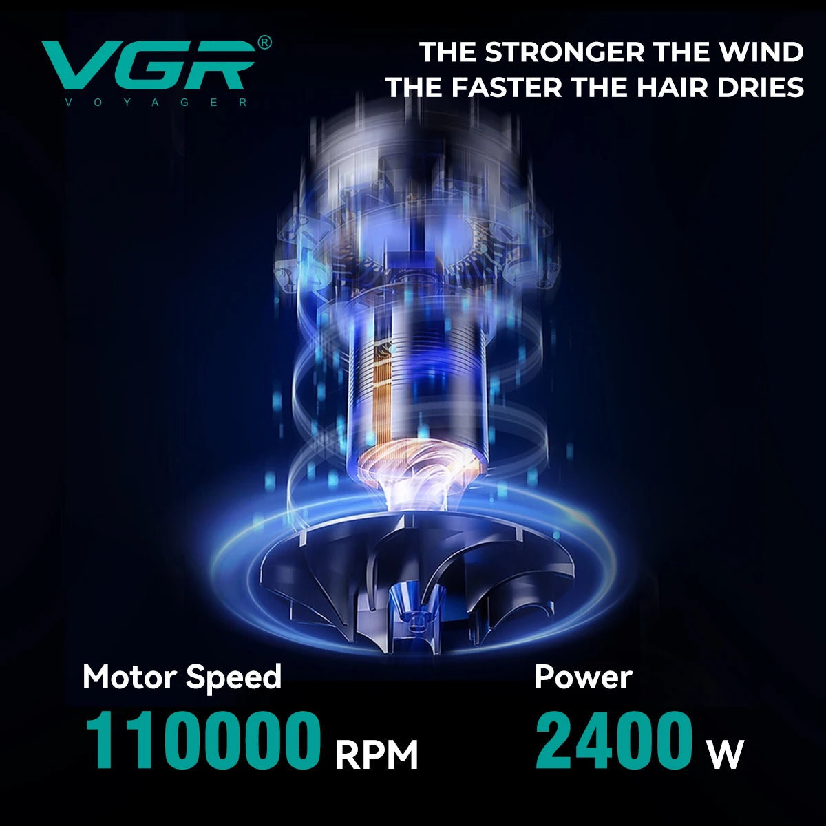 VGR V-469 Professional Negative Ion Hair Dryer 110000 RPM BLDC